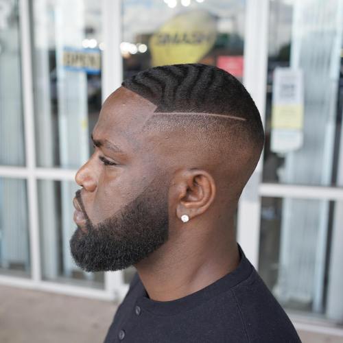 Black Men’s High Fade with Wave