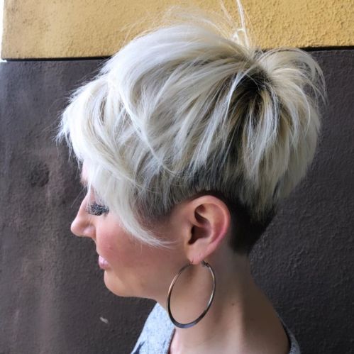White Choppy Pixie with Black Underneath