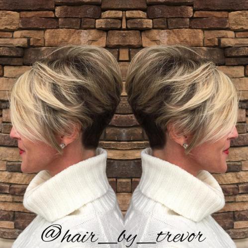 Voluminous Two-Tone Cut Two Tone Pixie With Nape Undercut