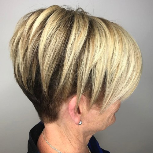 Angled Undercut Hairstyle Undercut Pixie Bob for Older Women
