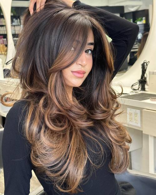 Creamy Toffee Balayage for Brunettes