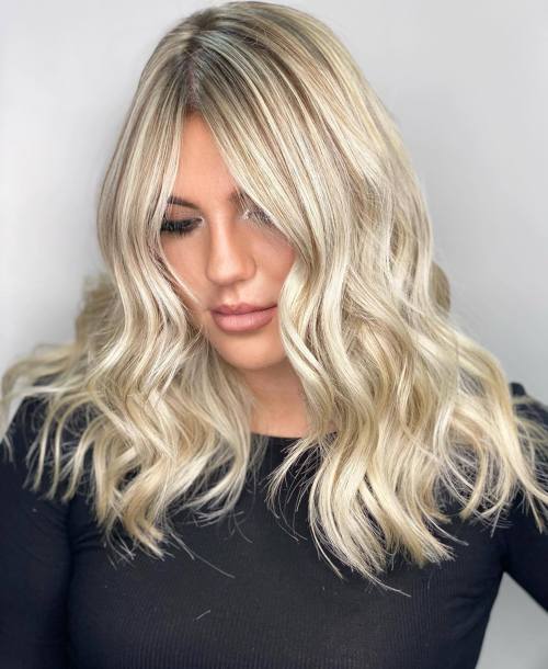 Metallic Platinum Blonde Balayage Hair