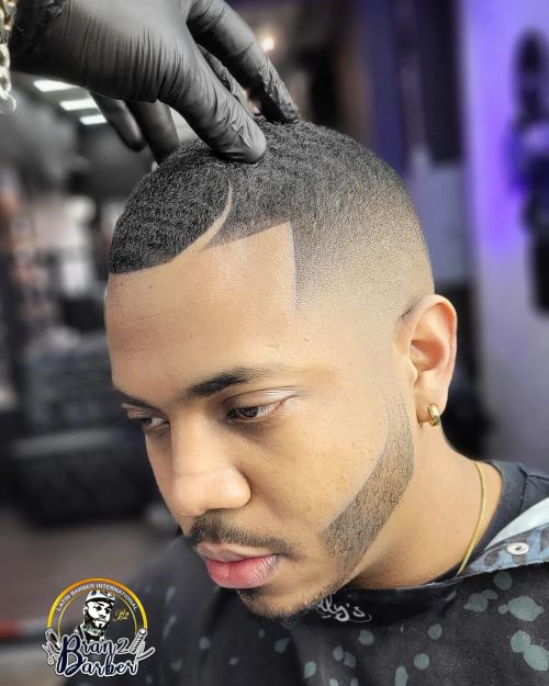 Geometric Blurred Buzz Cut for Black Guys