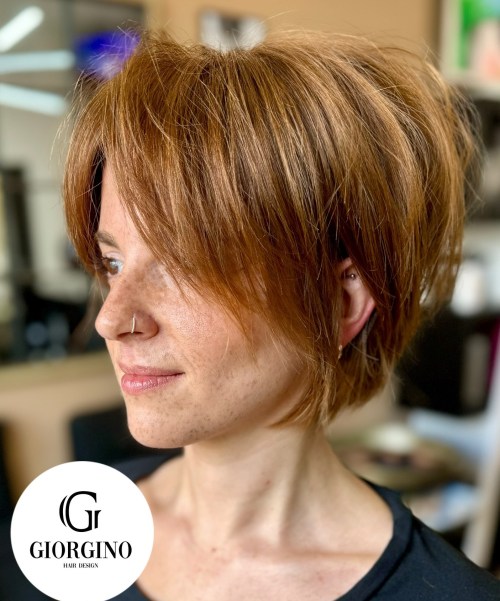 Neck Length Stacked Ginger Bob