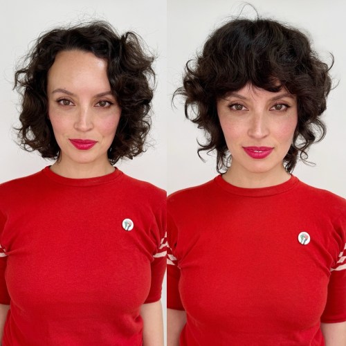 Short Wavy Shag for a Big Forehead