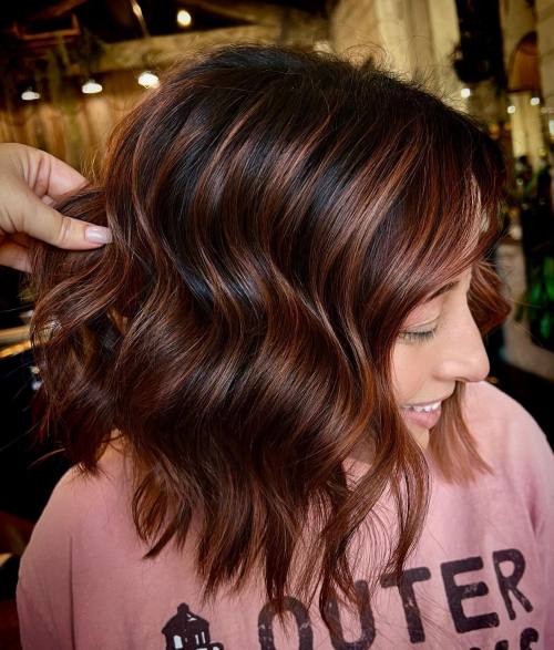 Auburn Brown Lob with Black Underneath
