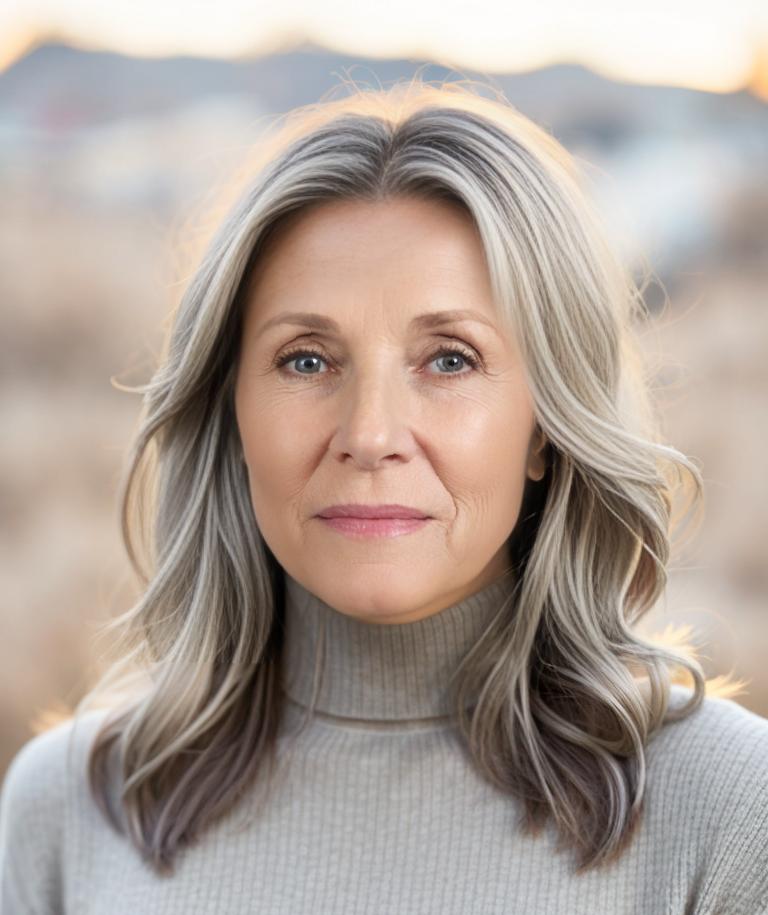 Long Gray Hair AI Filter