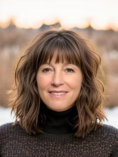 Wavy Lob with Full Bangs