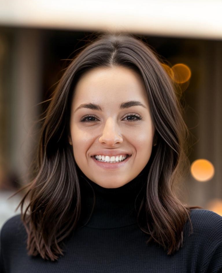 Straight Middle Part Hair Try On